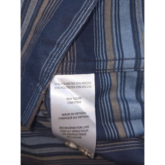 Travis Mathew Cloud Mens Striped Long Sleeve Shirt Large - Picture 6 of 7